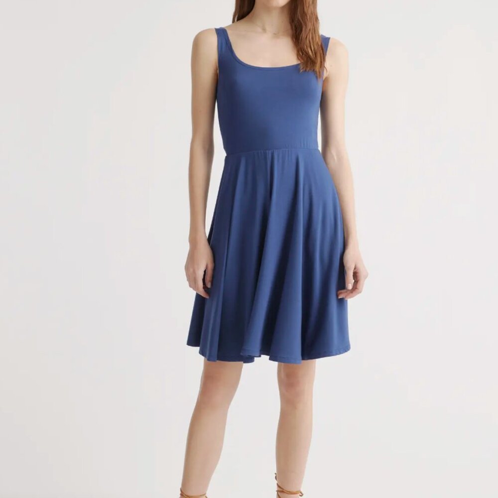 Tencel Jersey Fit & Flare Mini Dress Navy S